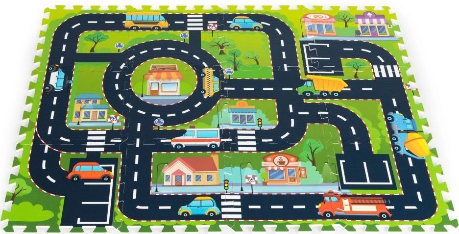 E-shop IPLAY Pěnová podložka puzzle Město 12 dílků
