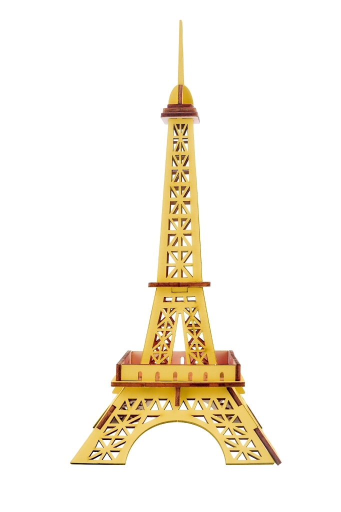 E-shop Drevené 3D puzzle Eiffelova veža žltá