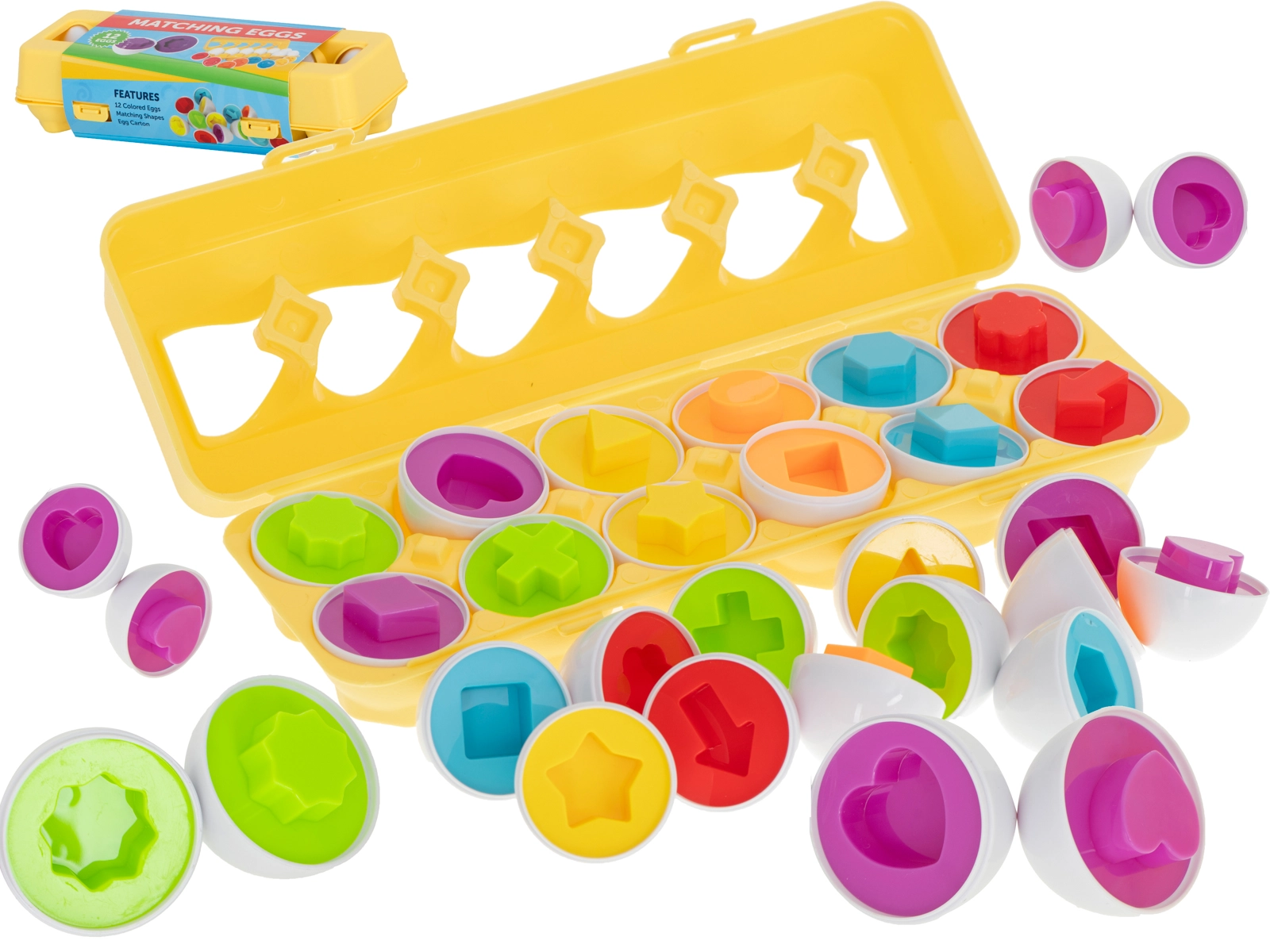 E-shop FunPlay 5966 Vzdělávací skládačka vajíčka tvary a barvy 12 ks