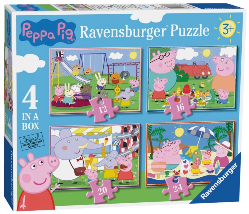 E-shop Ravensburger Prasátko Peppa Zábavné dny 4v1 12,16,20,24 dielov