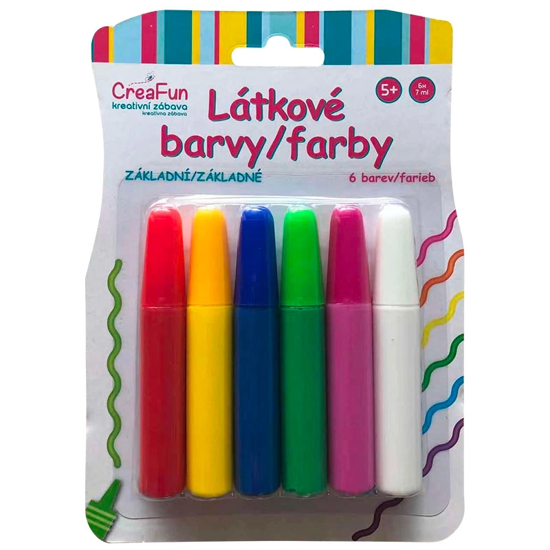 CreaFun textilné farby – základná sada 6×42 ml