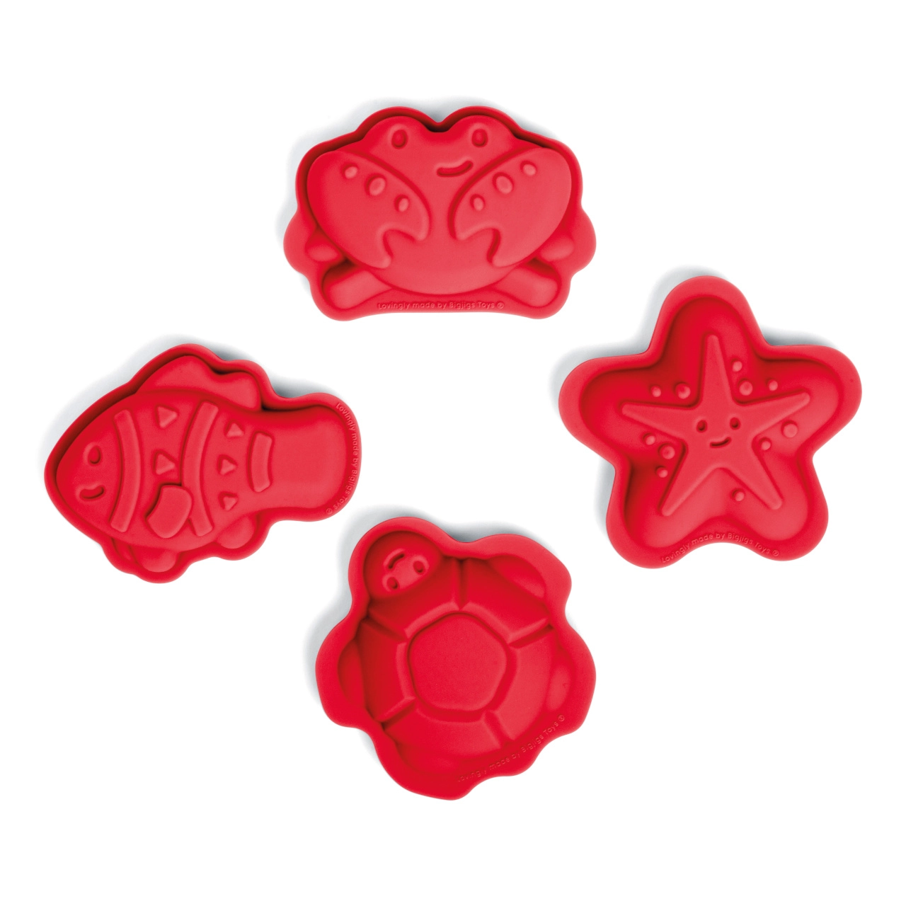 E-shop Bigjigs Toys Silikonové formičky červené
