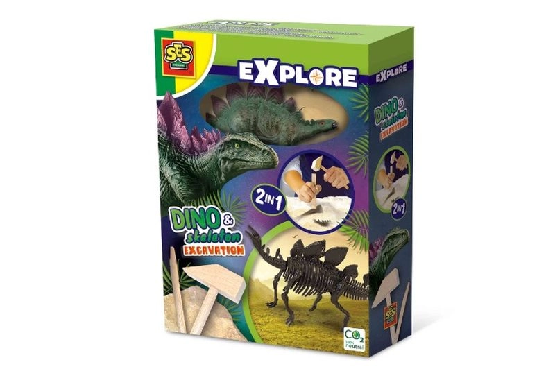 SES Creative Explore vykopávacia sada 2 v 1 – stegosaurus