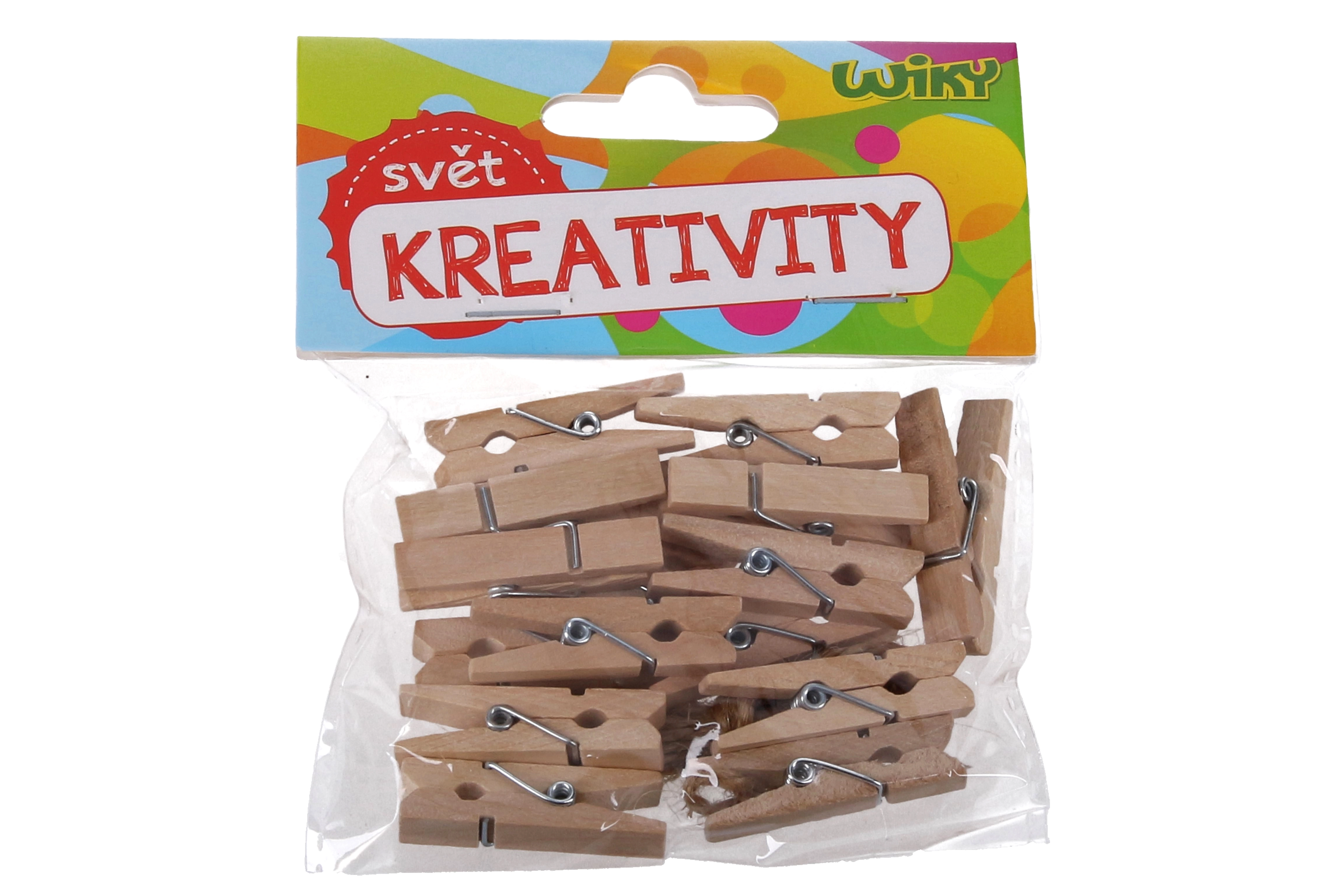 E-shop Drevené štipce 2,5 cm, 25 ks so šnúrkou