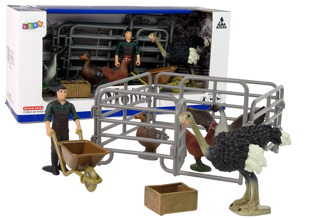 E-shop IMPORT LEANTOYS Sada hospodárskych zvierat Farmár Vtáky