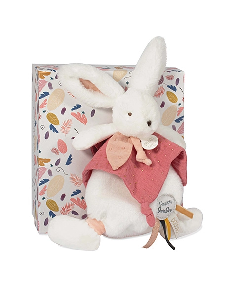 E-shop Doudou et Compagnie Paris plyšový zajačik s muchláčikom 25 cm staroružová