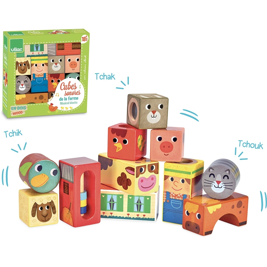 E-shop Vilac hrací kostky Farma