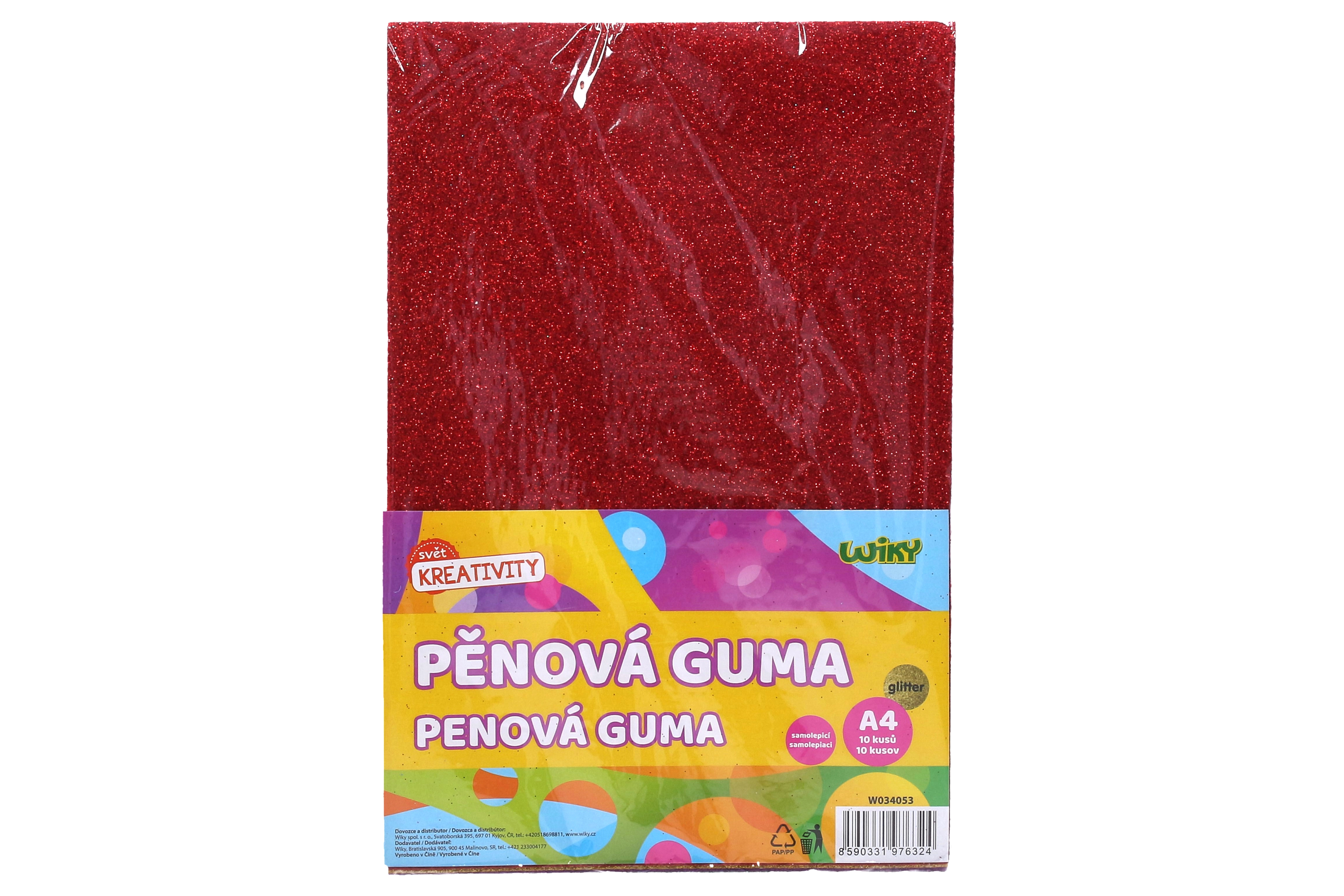 E-shop Penová guma A4 20x30 cm glitter, samolepiaca 10 ks