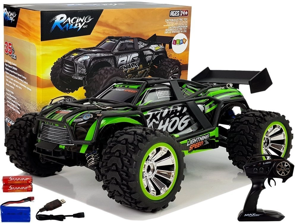 E-shop Lean Toys 9036 Diaľkovo ovládané auto R/C MaxRacing 35 km/h, zelené 1:18
