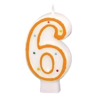 E-shop Narodeninová sviečka 7 3cm s bodkami číslo 6 Amscan