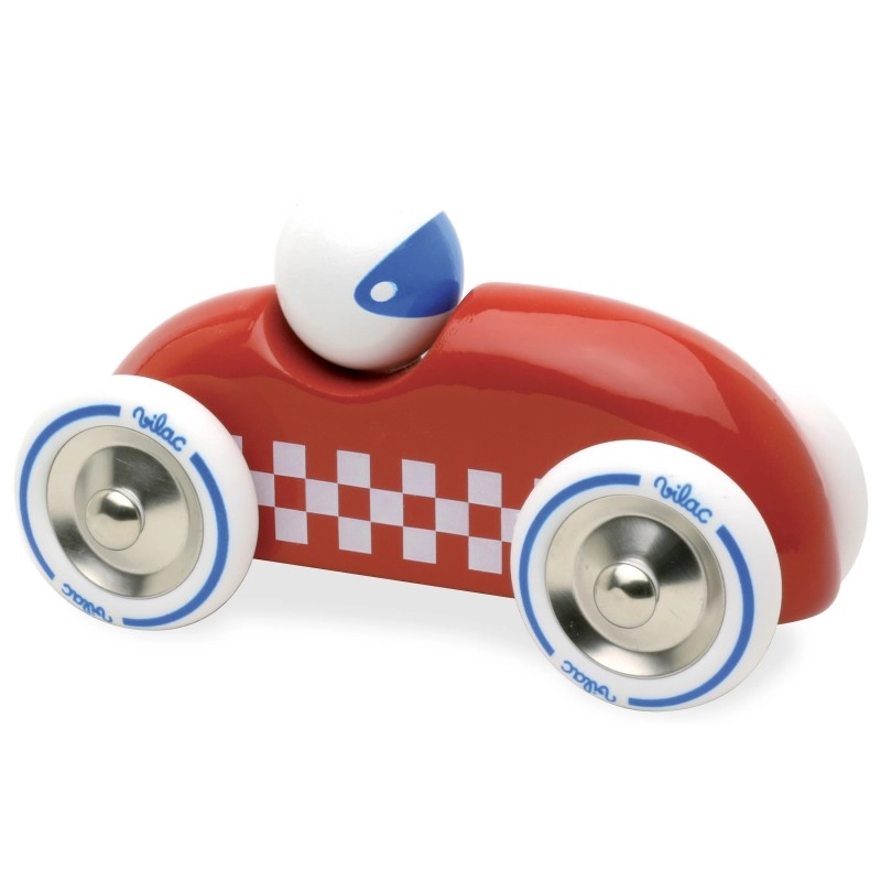 E-shop Vilac drevené pretekárske auto Rallye checkers GM červené