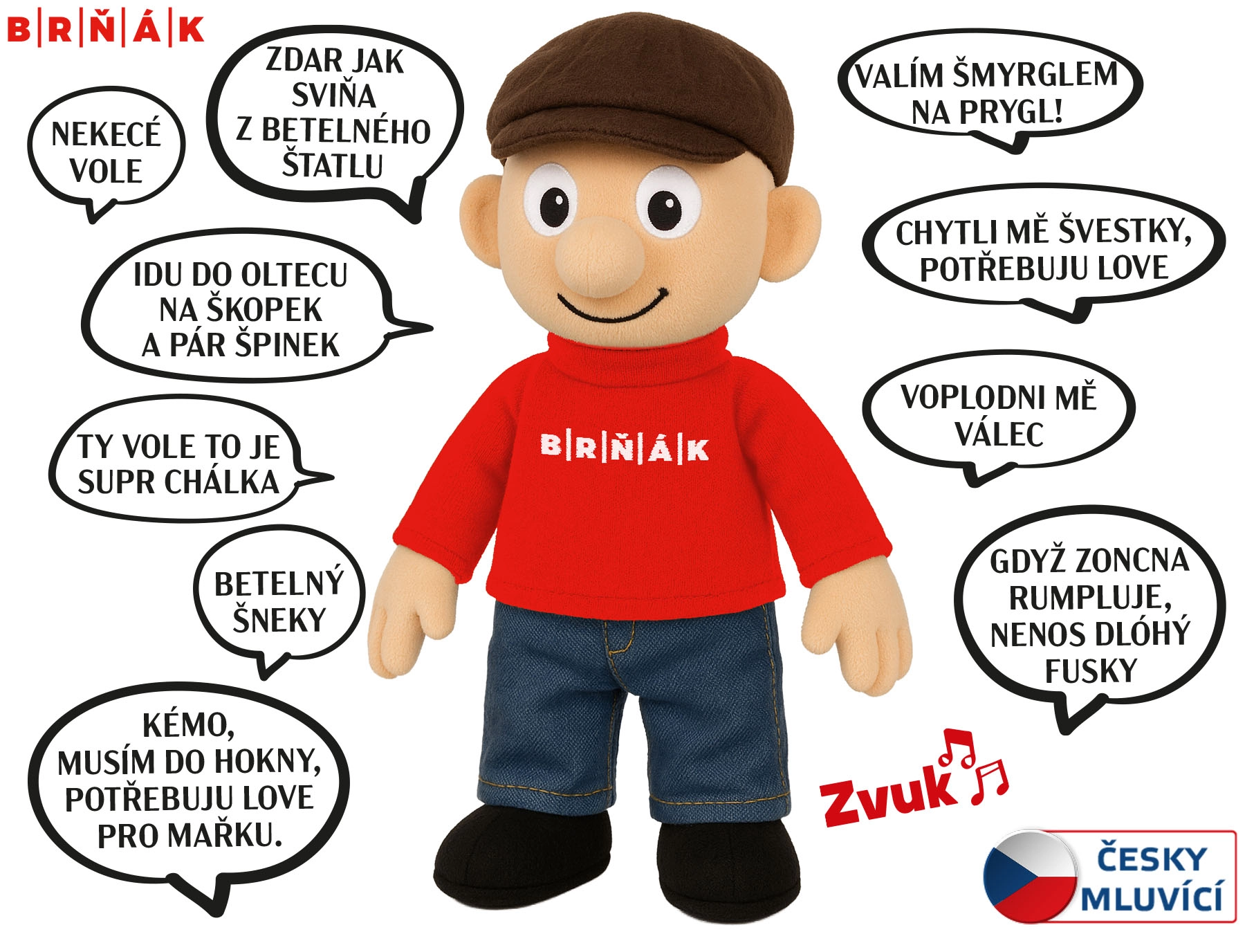 E-shop Hovoriaci plyšový Panáčik Brňák 32 cm na batérie