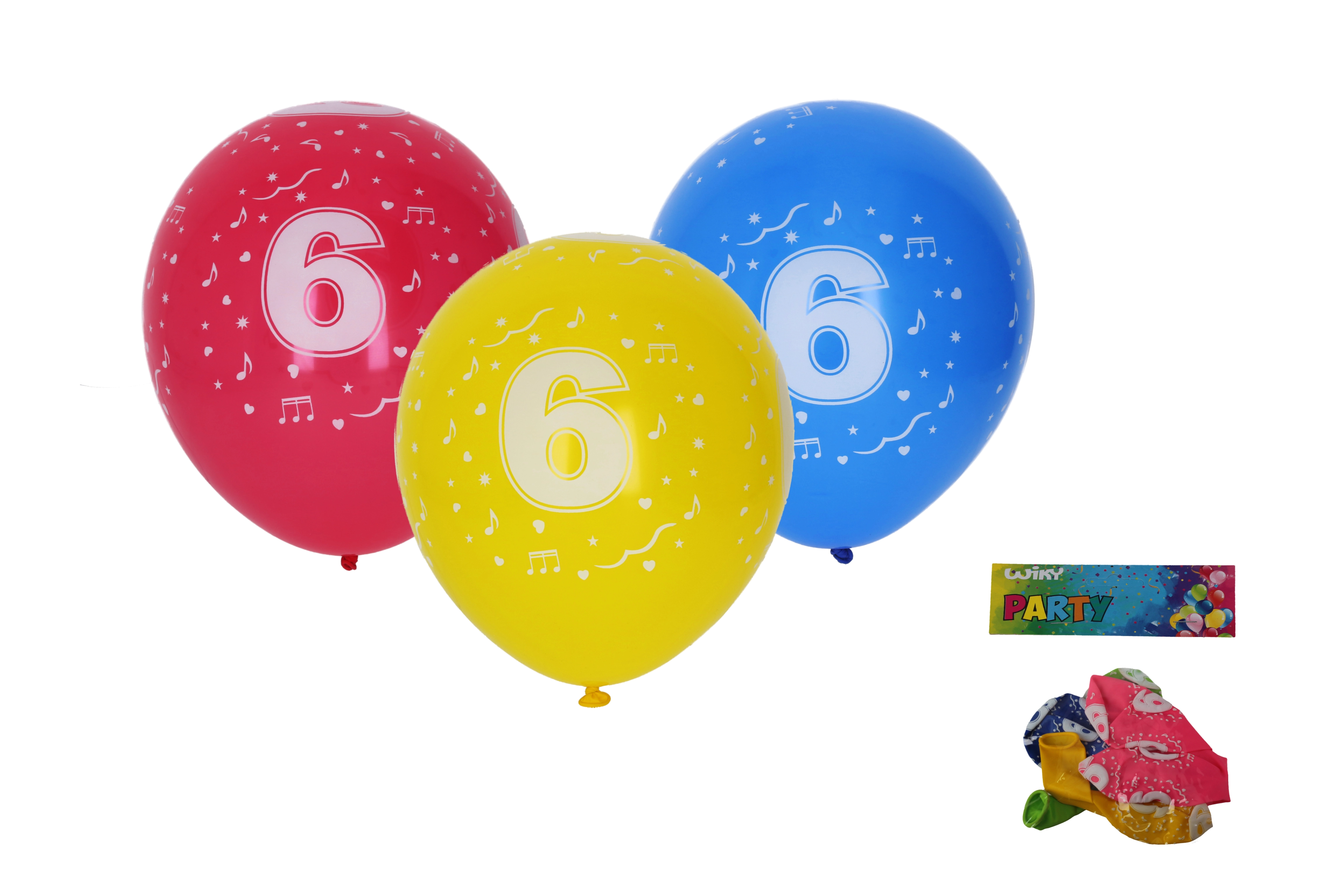 E-shop Wiky Balónik nafukovací 30cm sada s číslom 6 WKW009918