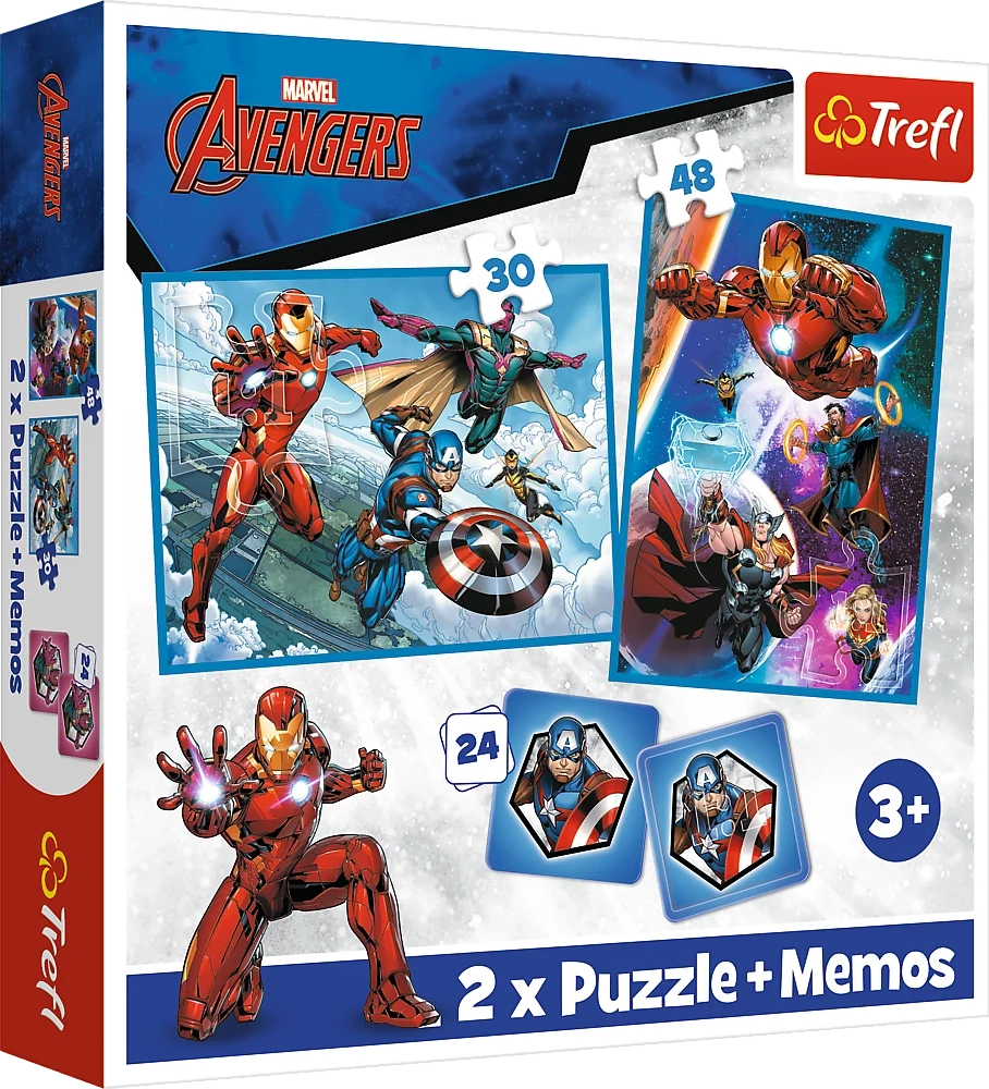 E-shop Trefl Sada 3v1 Avengers: Hrdinové v akci 2x + pexeso