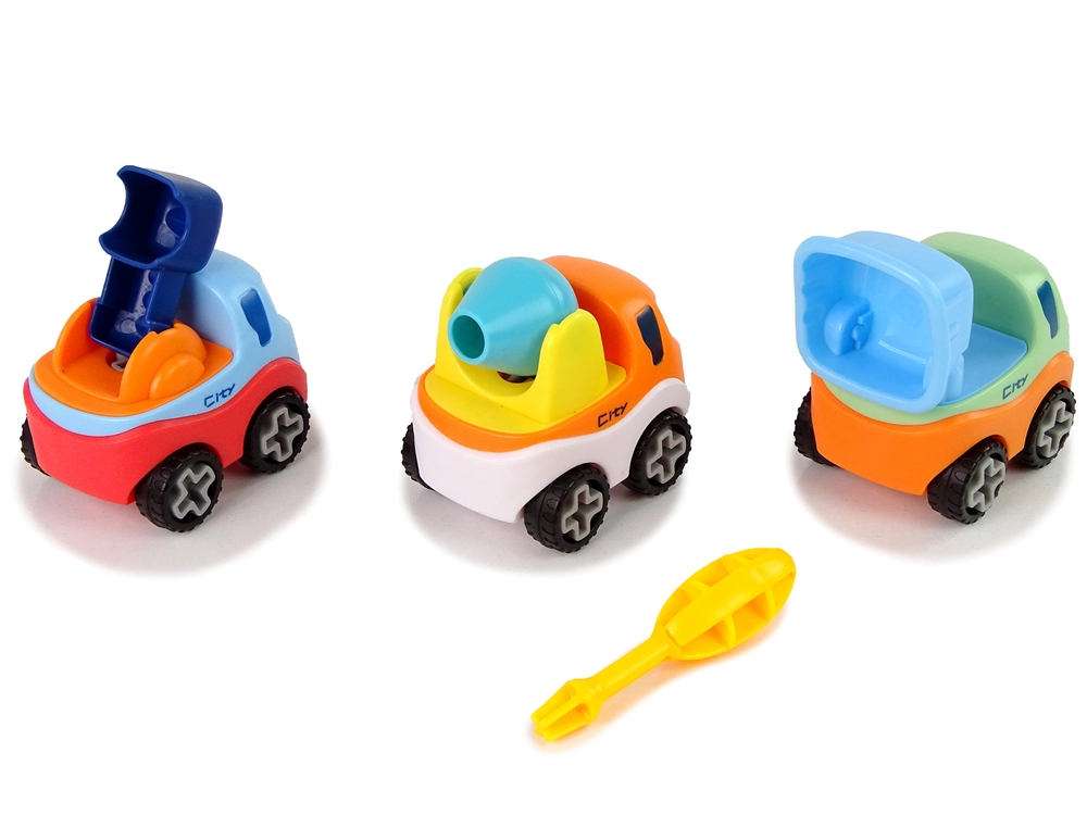 E-shop Lean Toys Šrobovacia súprava – 3 stavebné vozidlá