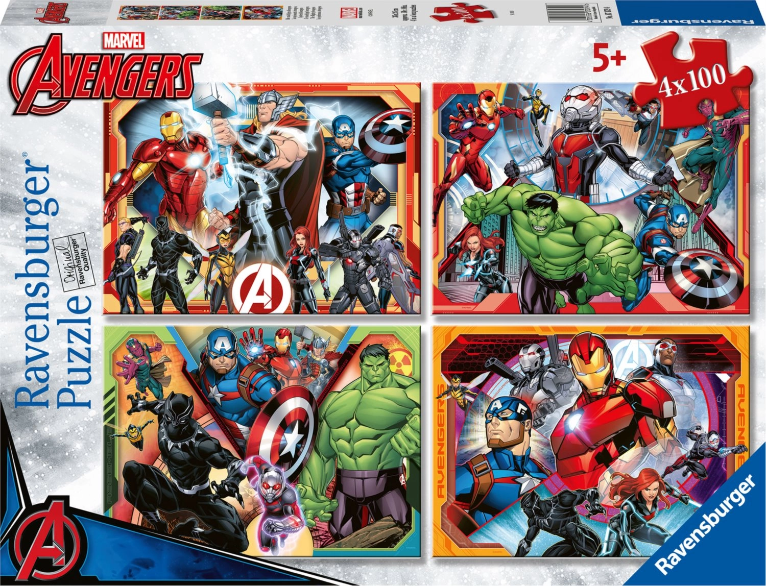 E-shop Ravensburger 070794 Marvel Avengers set 4 x 100 dielov