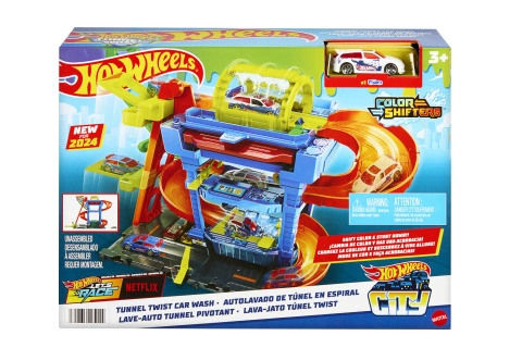E-shop Hot Wheels City autoumyváreň Color Shifters s otočným tunelom