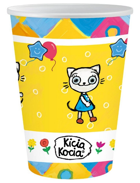 E-shop Papierové poháriky Kicia Kocia 250 ml, 6 ks