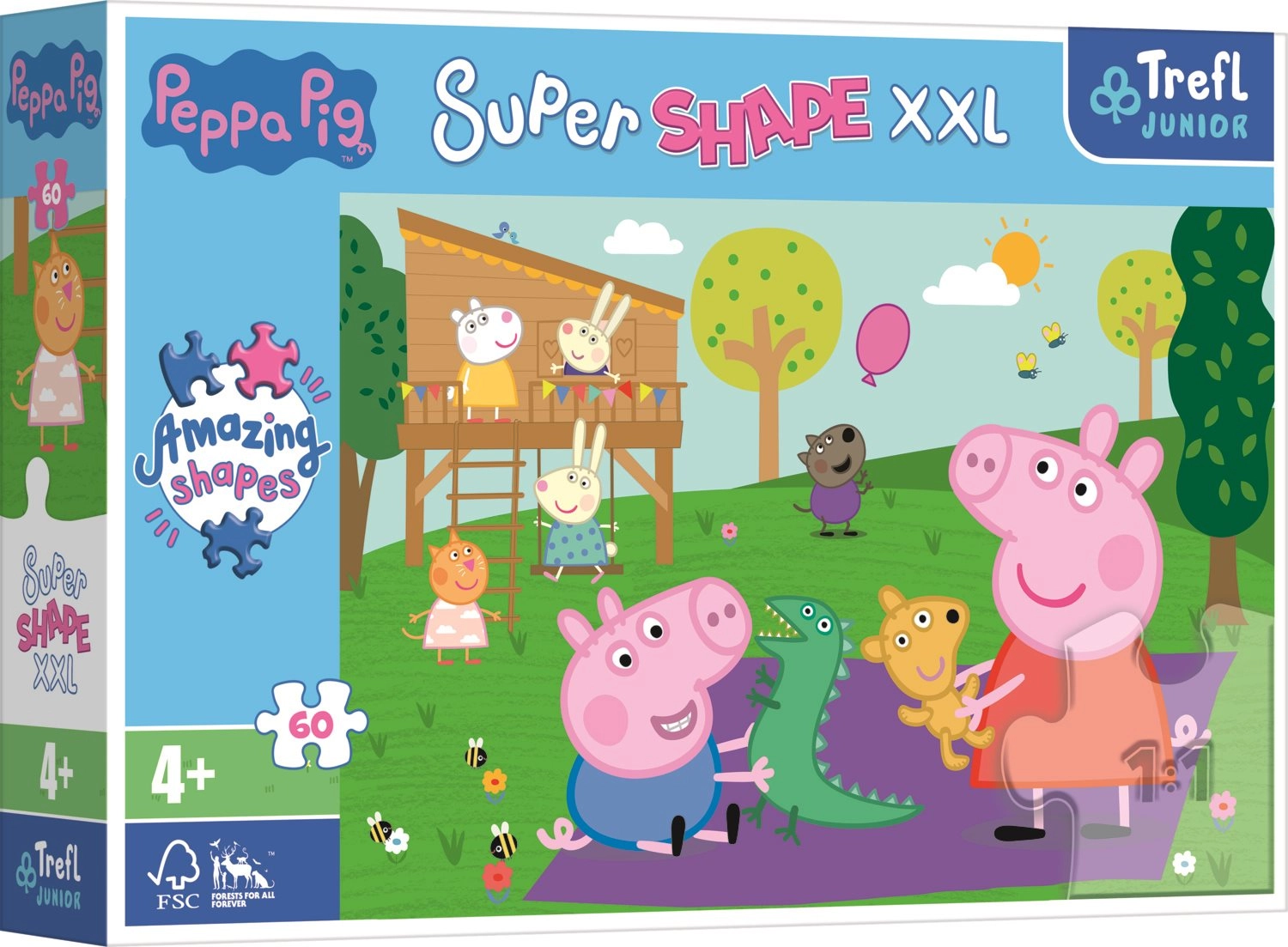 E-shop TREFL Super Shape XXL Prasátko Pepina: Hraní s bráškou 60 dielov