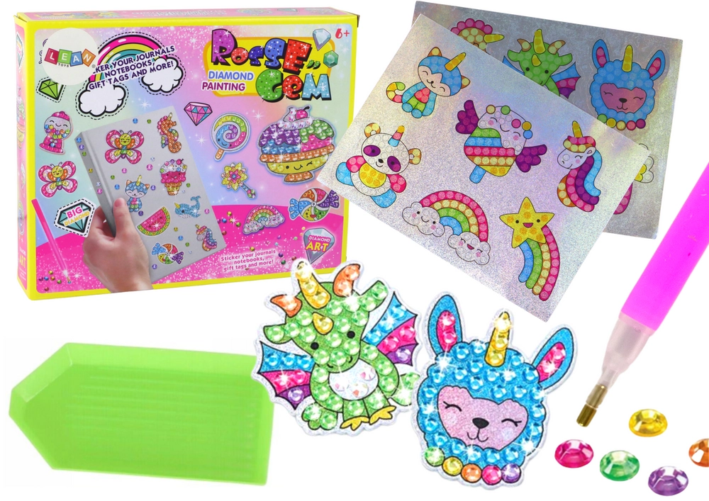 E-shop Lean Toys Súprava na výrobu diamantových nálepiek – farebné zvieratká