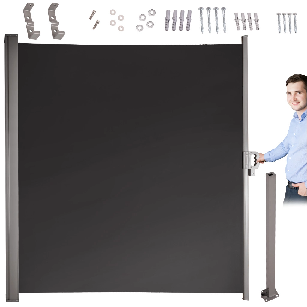 Bočná markíza sivá 180 x 400 cm