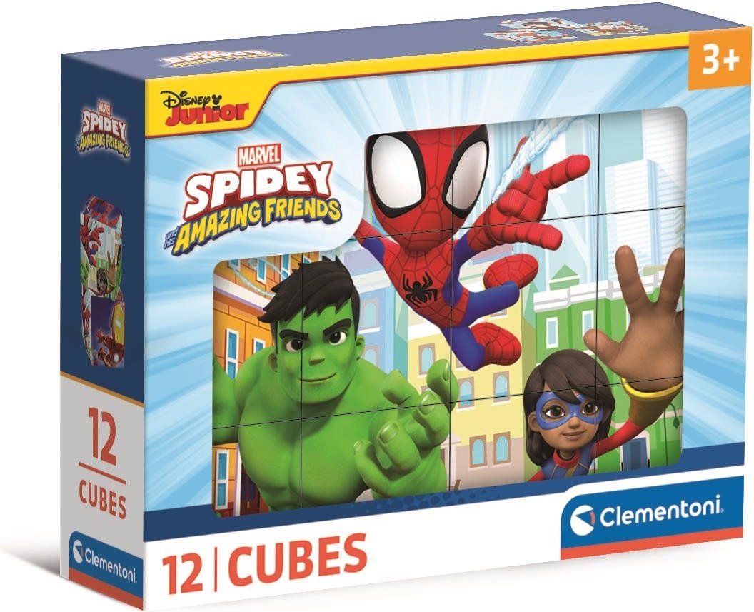 E-shop Clementoni Obrázkové kocky 12 ks Spidey and his amazing friends