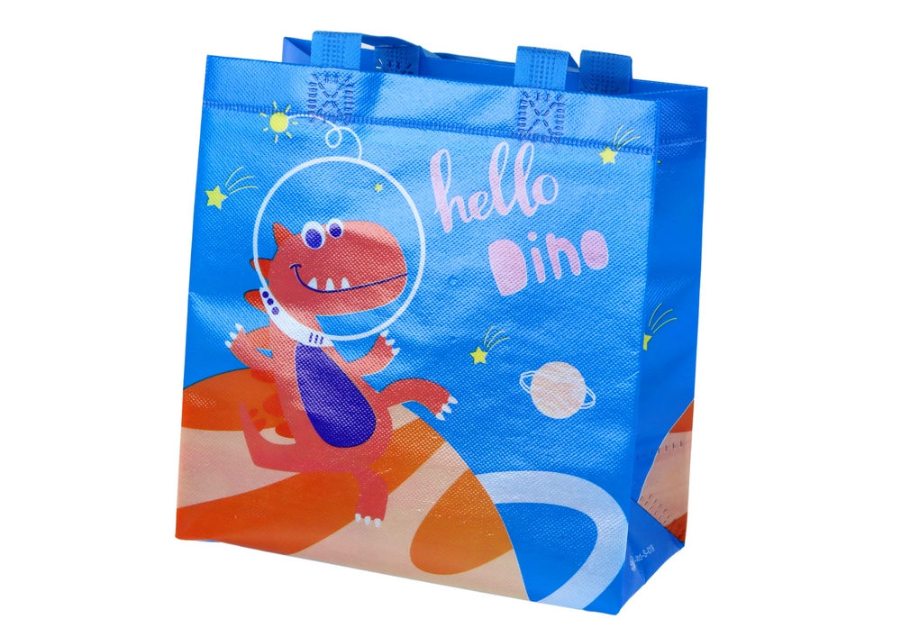 E-shop Darčeková taška dinosaurus modrá 23 × 21,5 × 11 cm