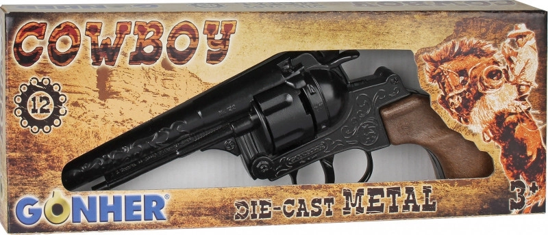 E-shop Kovový kovbojský revolver Gonher na 12 nábojov