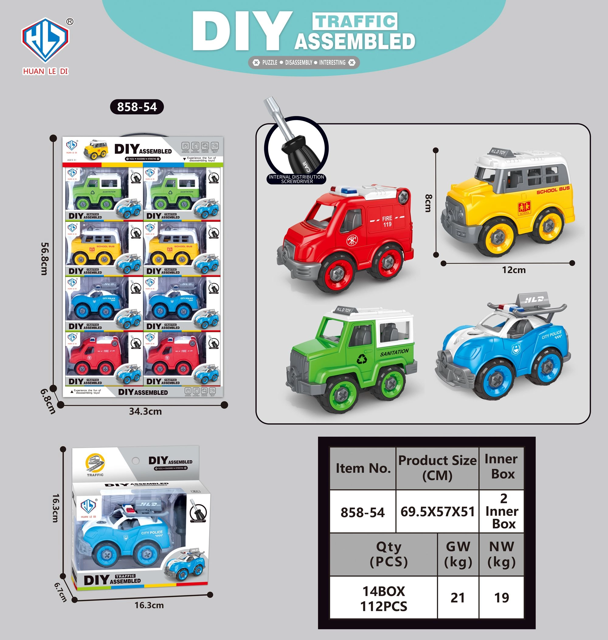 Wiky Auto skrutkovacie 12cm modré