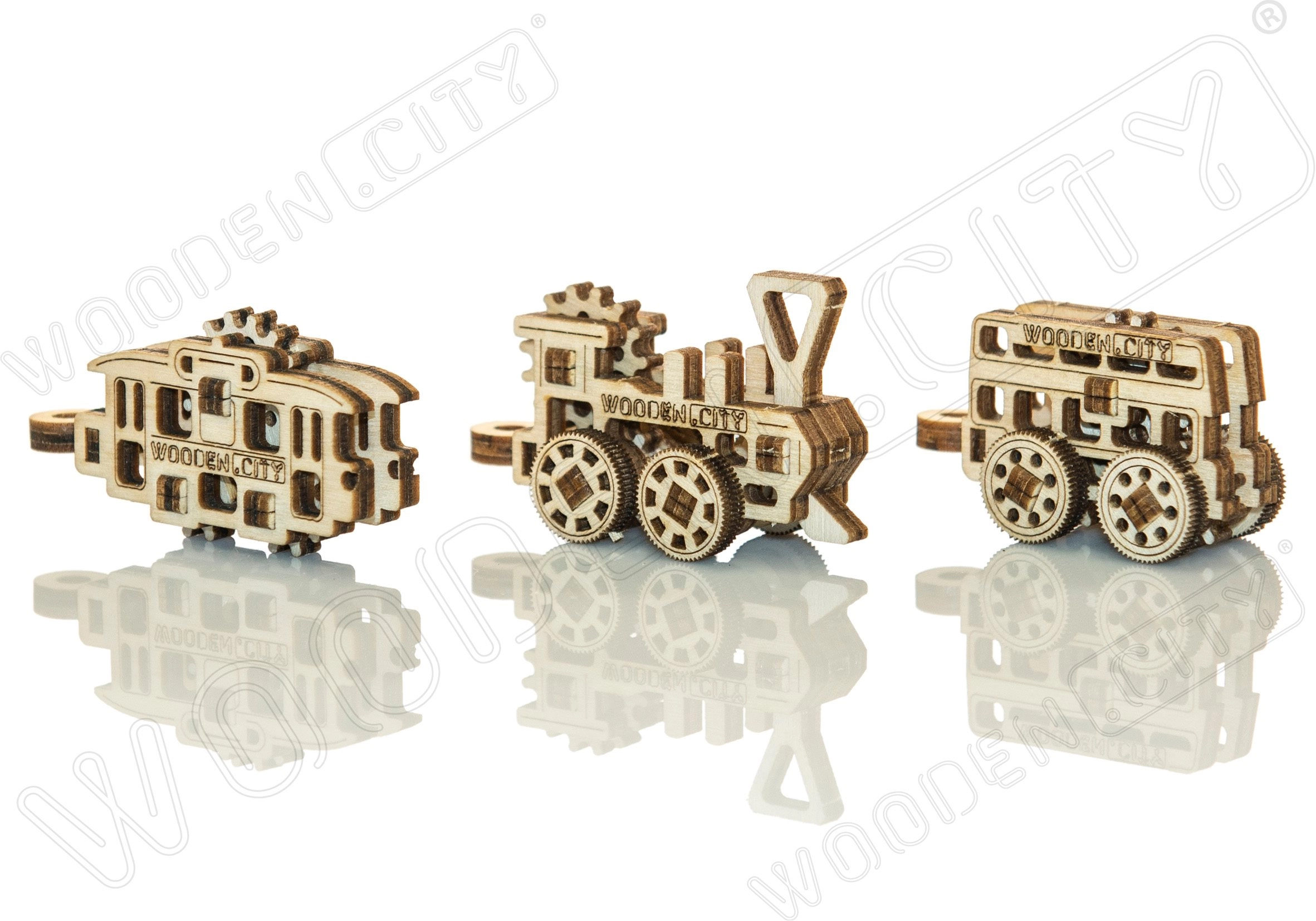 E-shop Wooden City 3D puzzle mini sada Widgets: Dopravní prostředky 36 ks