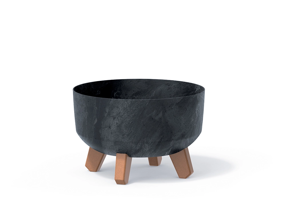 PROSPERPLAST Kvetináč GRACIA LOW BETON EFFECT 23,5 cm antracit