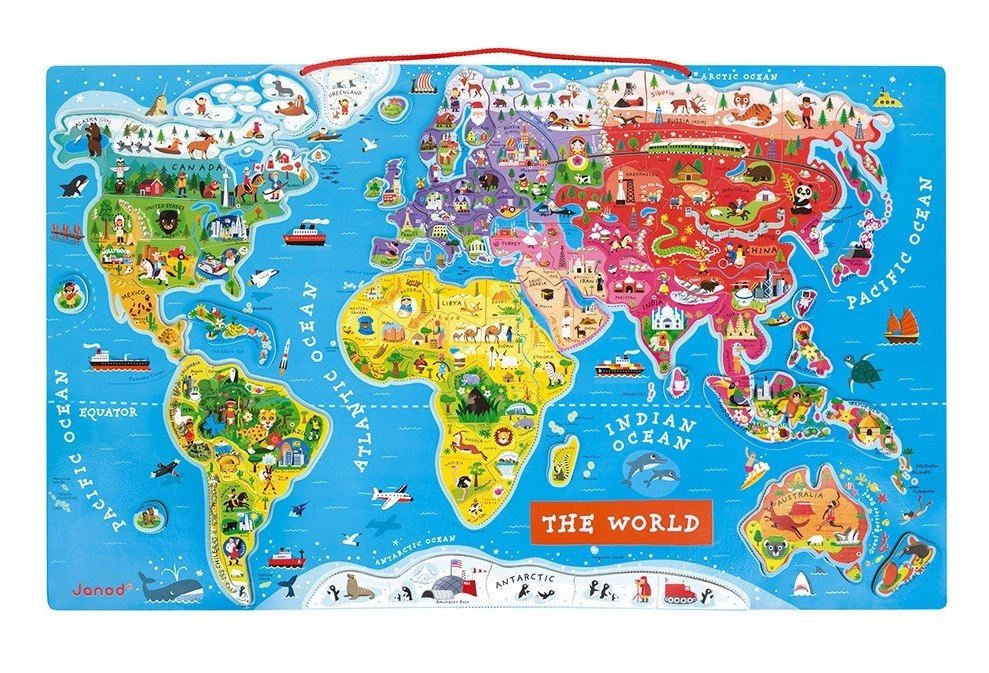 E-shop Janod magnetická mapa sveta anglická