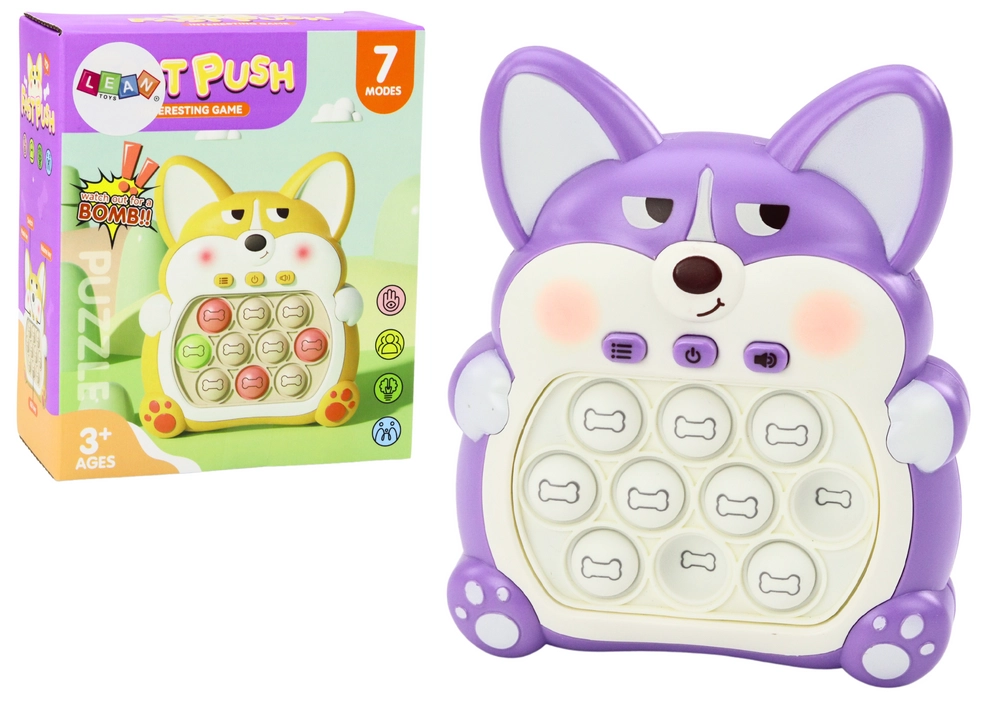 E-shop Herná konzola Pop-It Lišiak fialová 7 herných režimov