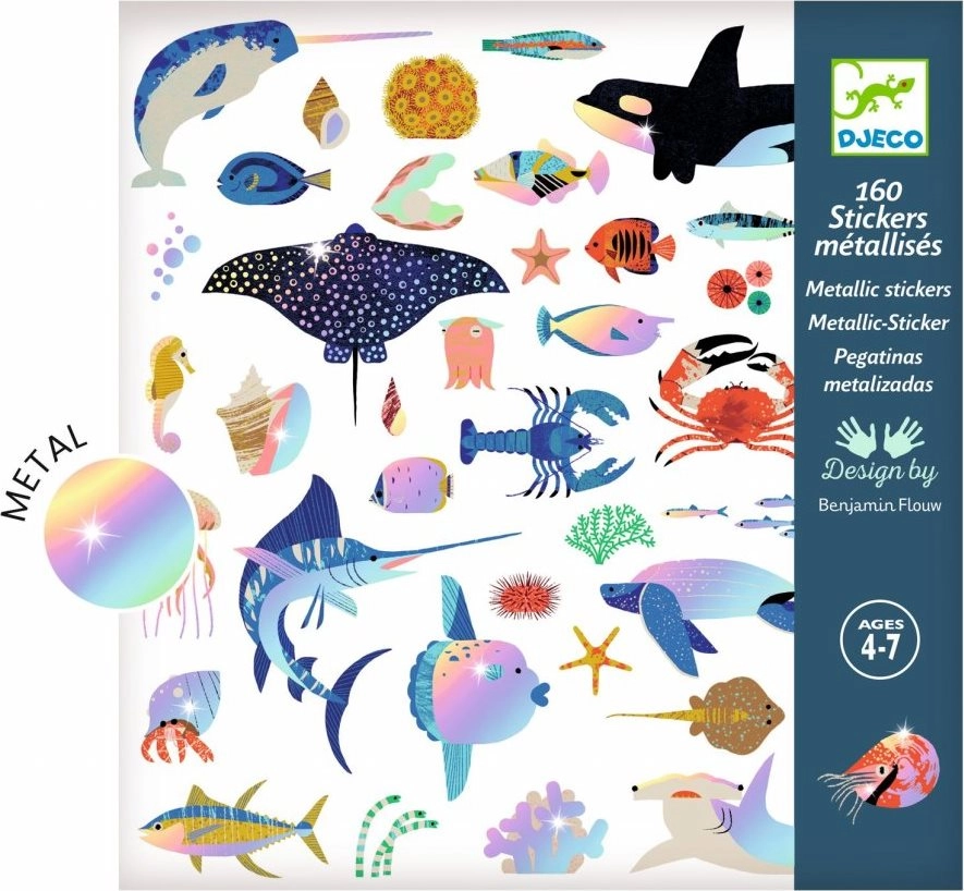 E-shop Djeco Samolepky metalické Oceán