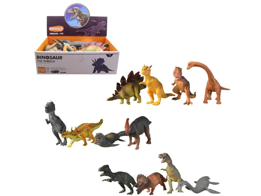 Sada 12 realistických dinosaurov v boxe