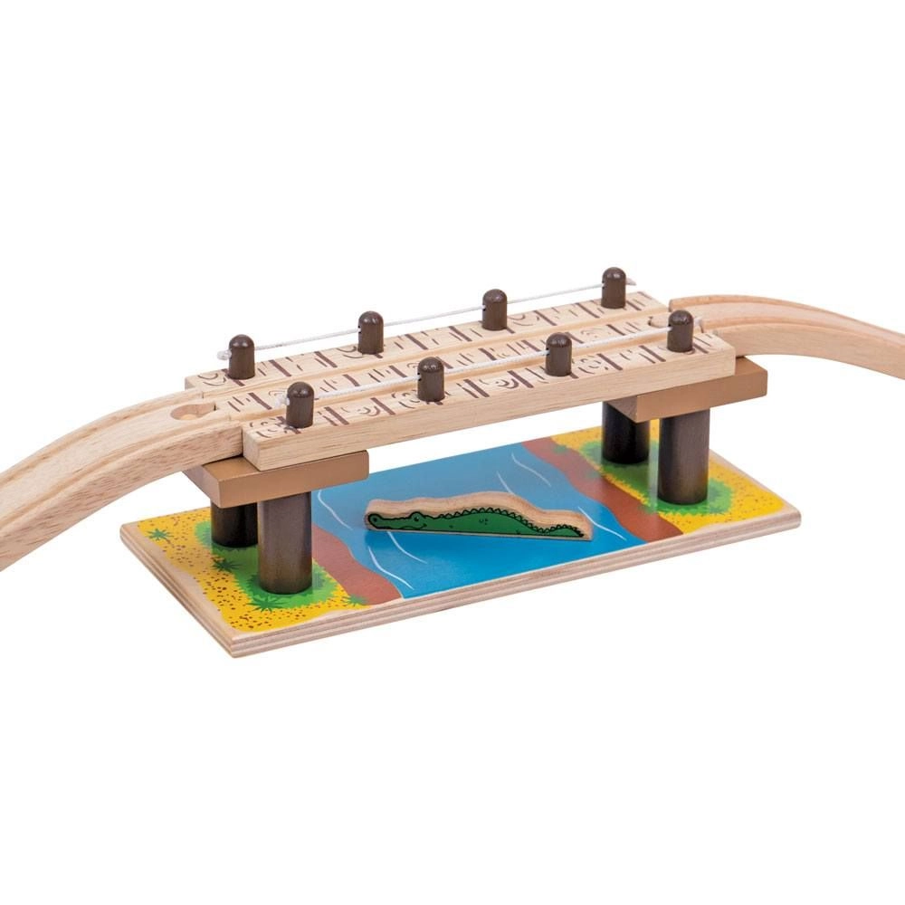 drevený safari most s krokodílom Bigjigs Rail