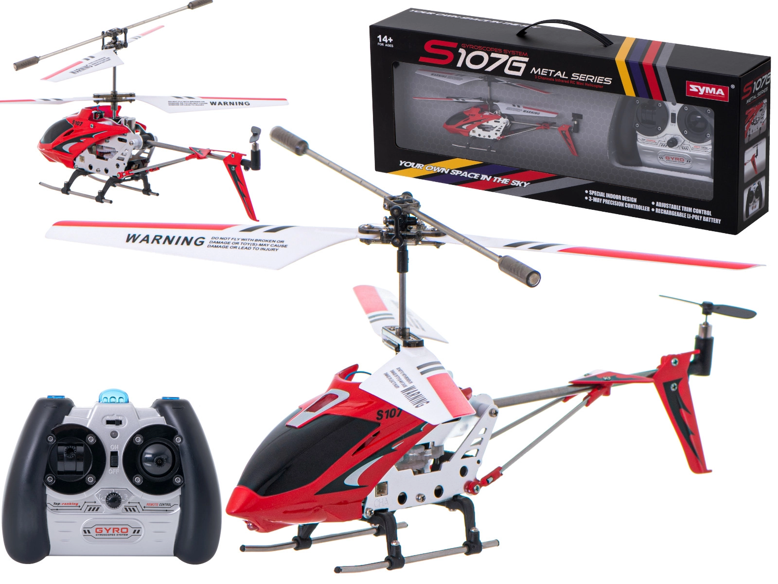RC vrtuľník Syma S107G – Červená