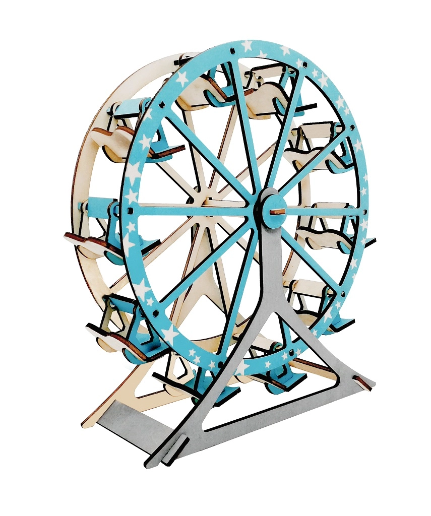 E-shop Drevené 3D puzzle ruské koleso tyrkysové