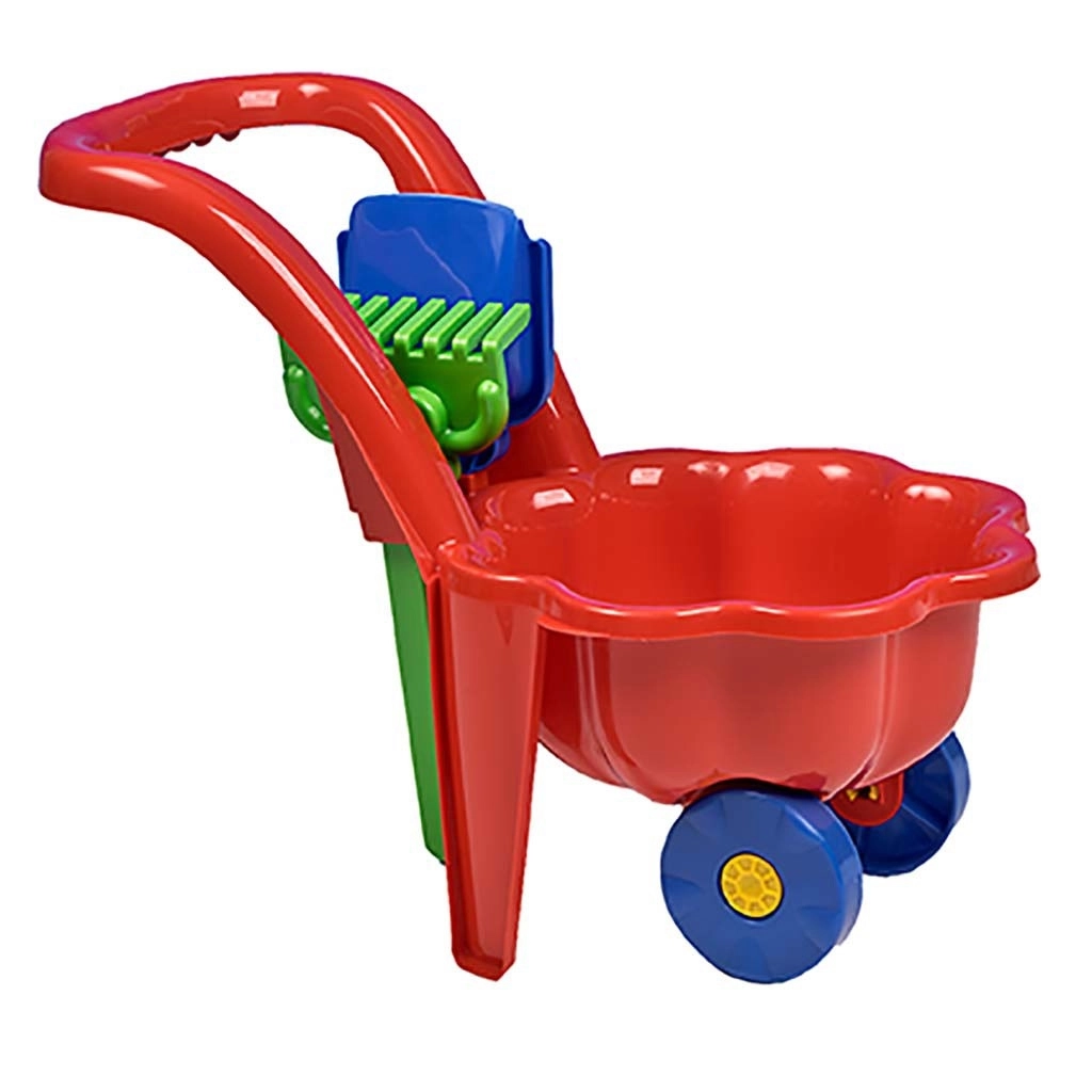 Detské záhradné fúriky s lopatkou a hrabľami BAYO Sedmokráska – červené