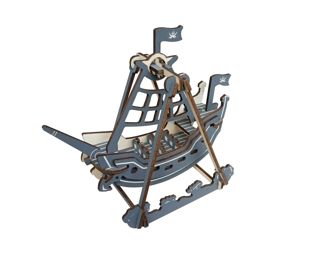 E-shop Woodcraft drevené 3D puzzle pirátska hojdačka