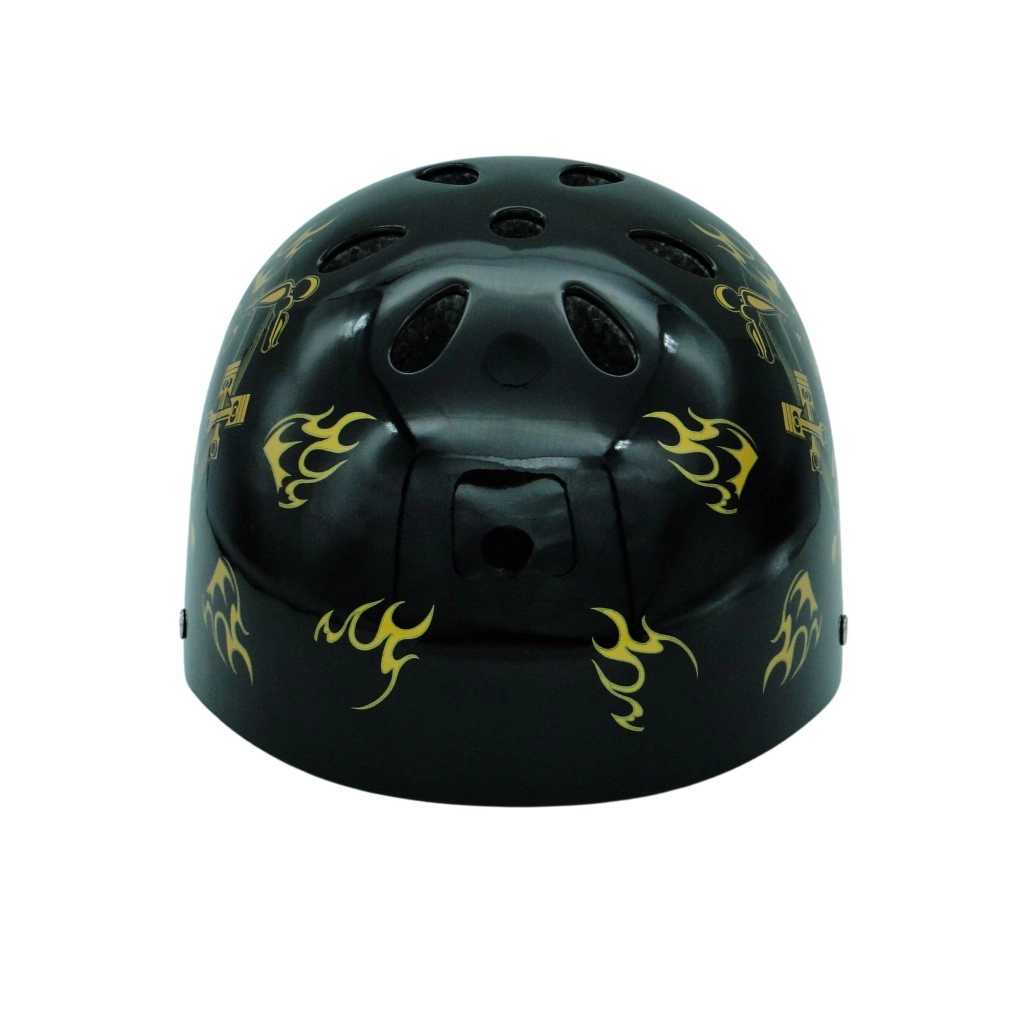 E-shop Cyklistická prilba lebka čierno-zlatá (S, 52–55 cm)