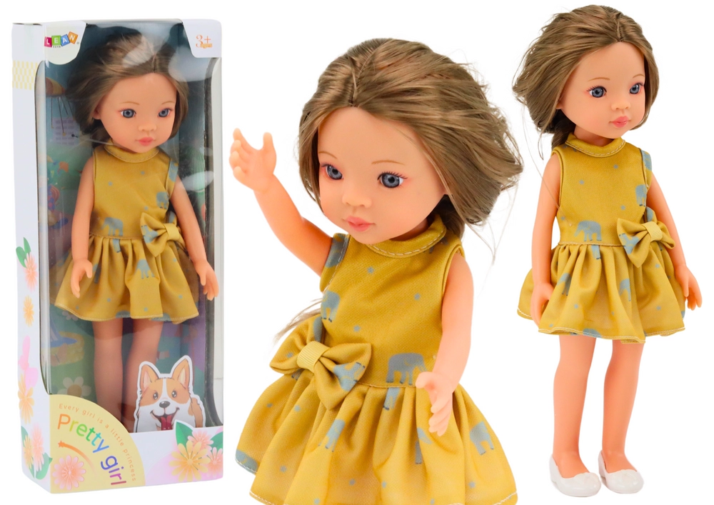 E-shop Lean Toys v žltých šatách 33 cm