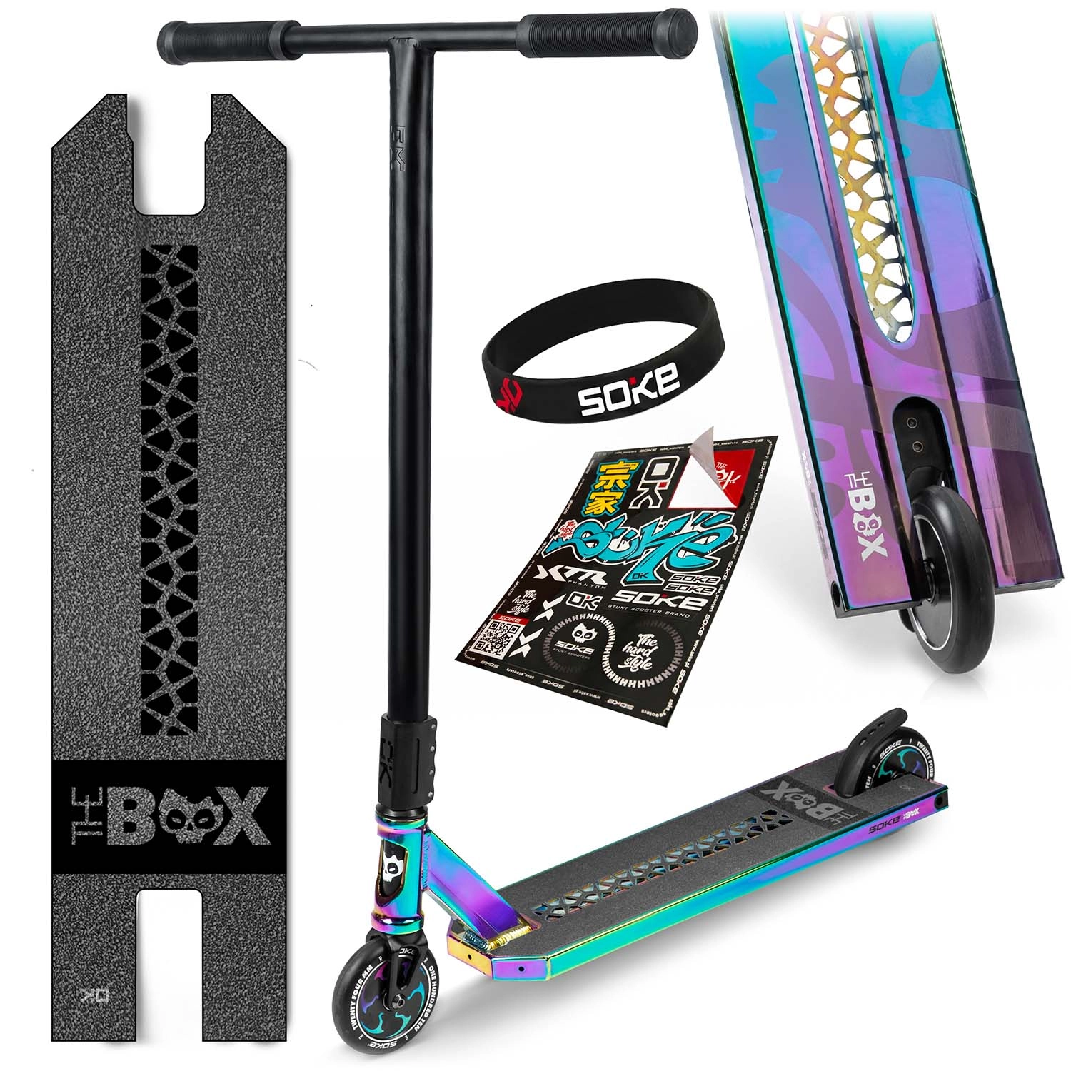 Freestyle kolobežka Soke Box chameleón (SCS, ABEC-9, Hollow Core 110 mm)