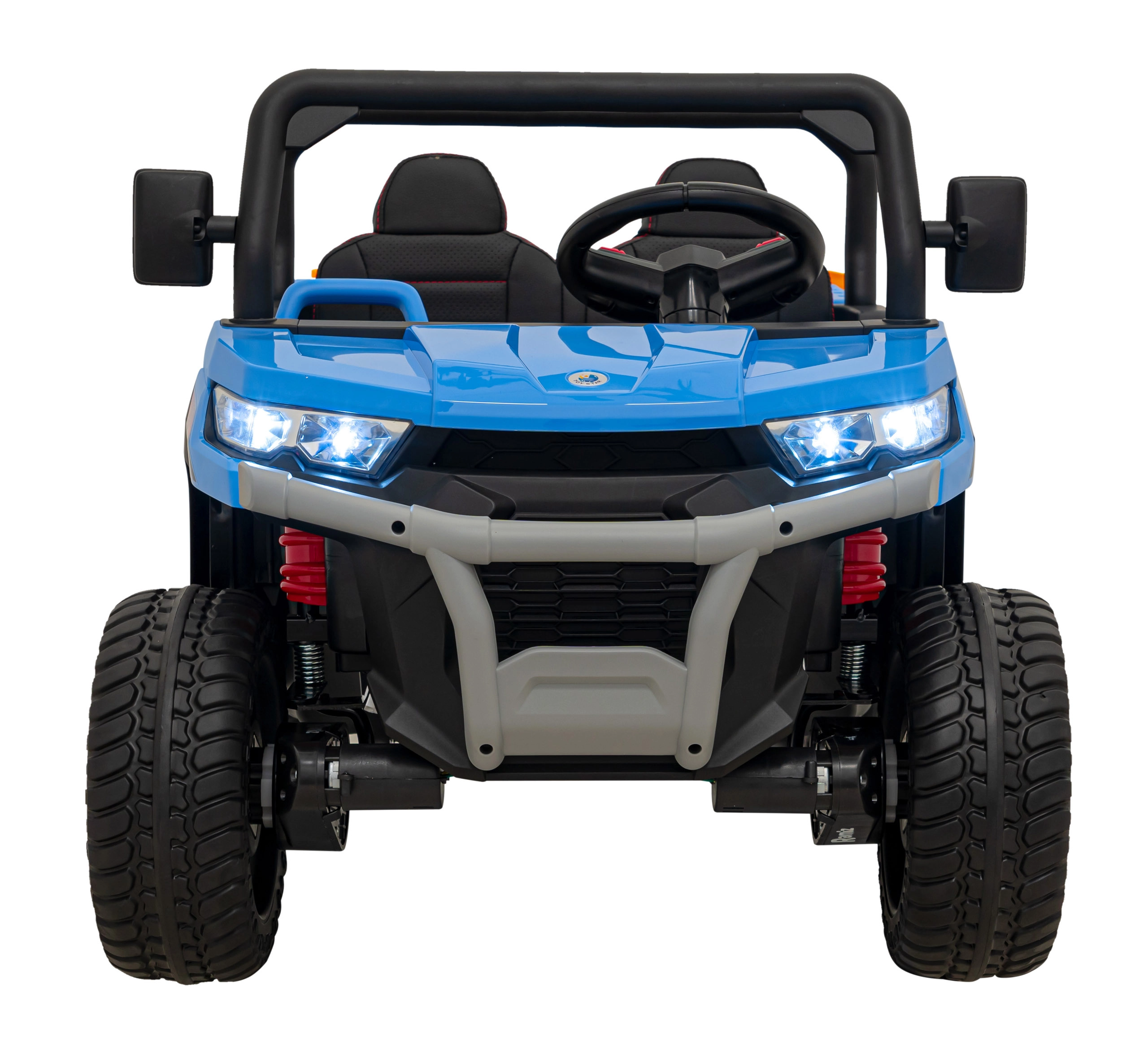 E-shop Detské elektrické auto pick‑up 4x4 s kiperom, kufrom, diaľkovým ovládaním a LED – modré