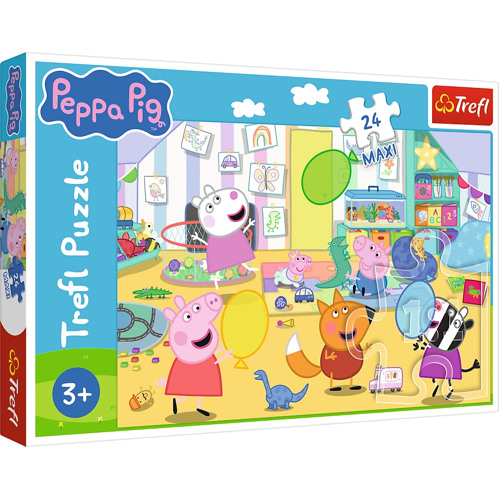 Puzzle 24 maxi – krásna Peppa – Šťastné prasiatko PEPPA od Trefl