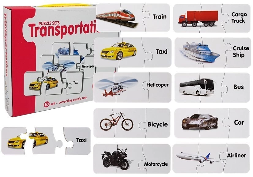 E-shop Lean Toys Vzdelávacia hra dopravné prostriedky puzzle