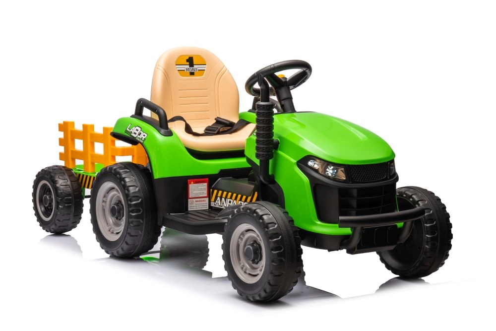 Traktor na akumulátor zelený