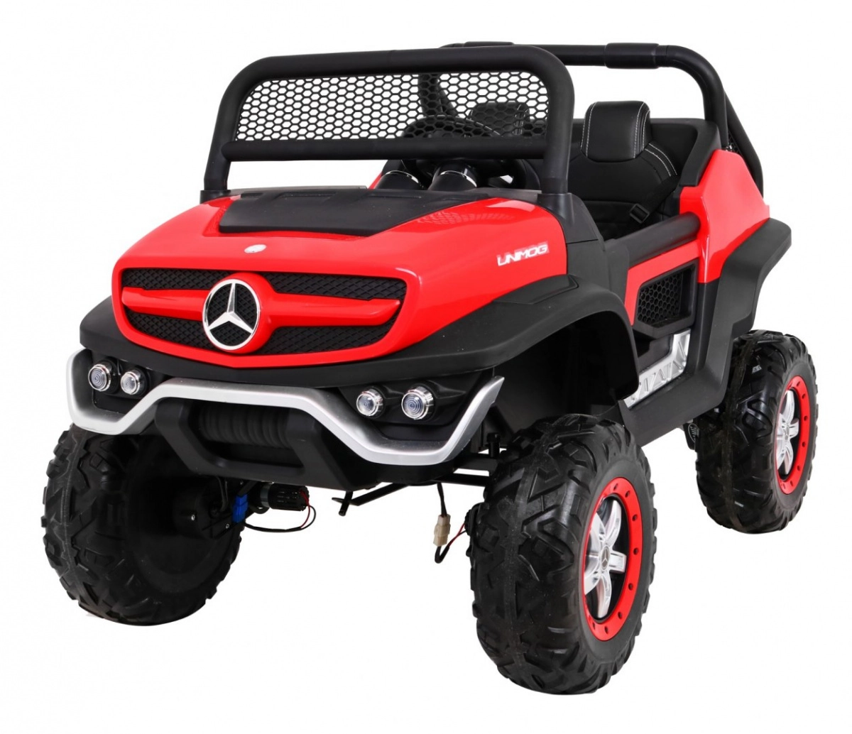 E-shop Mercedes Benz Unimog detské elektrické auto červené 4x4