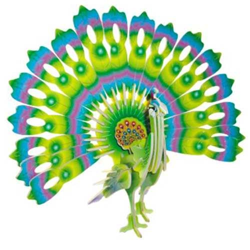 E-shop Drevené 3D puzzle Páv farebný