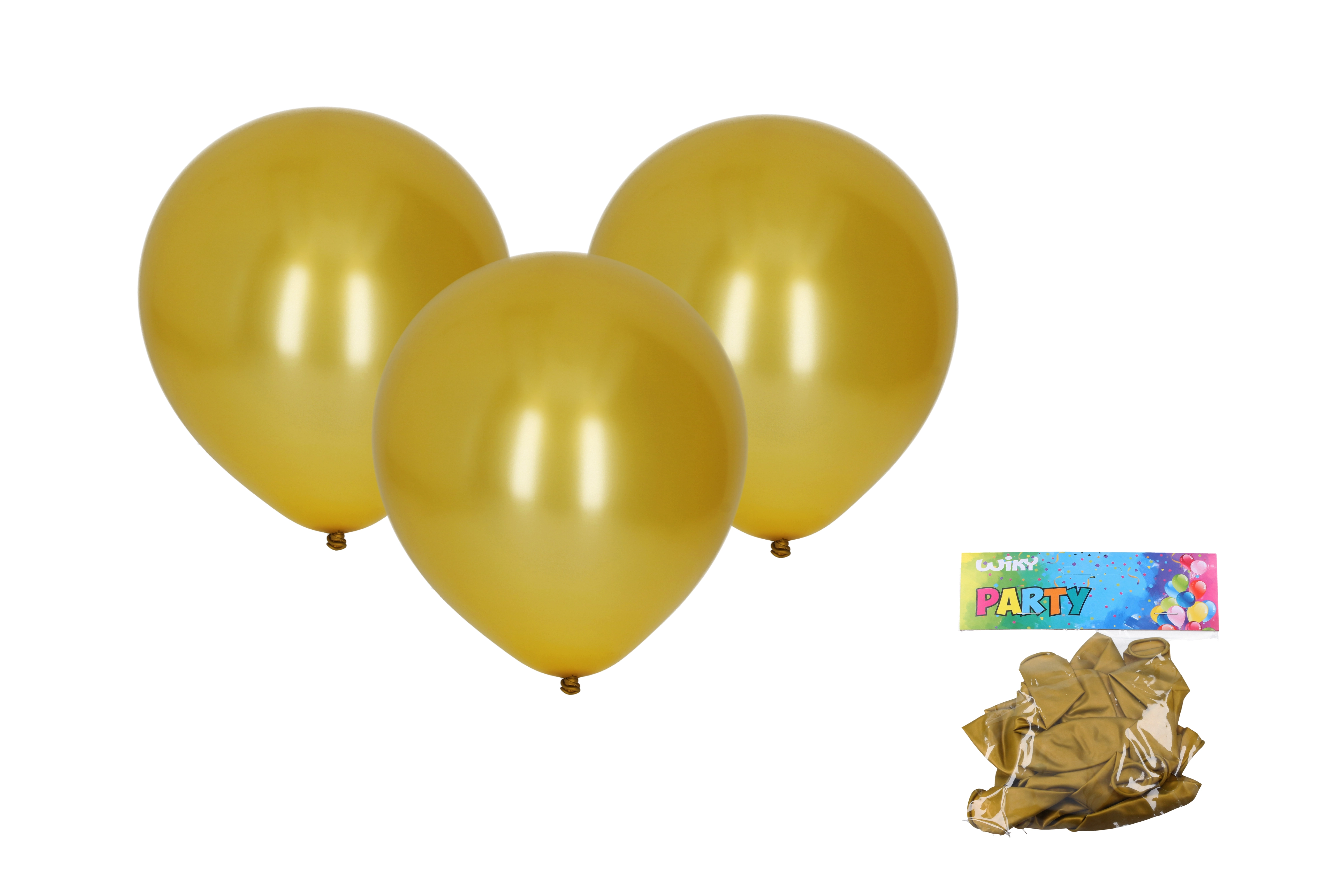 E-shop Wiky Balónik nafukovací 30cm sada metalický zlatý WKW009939